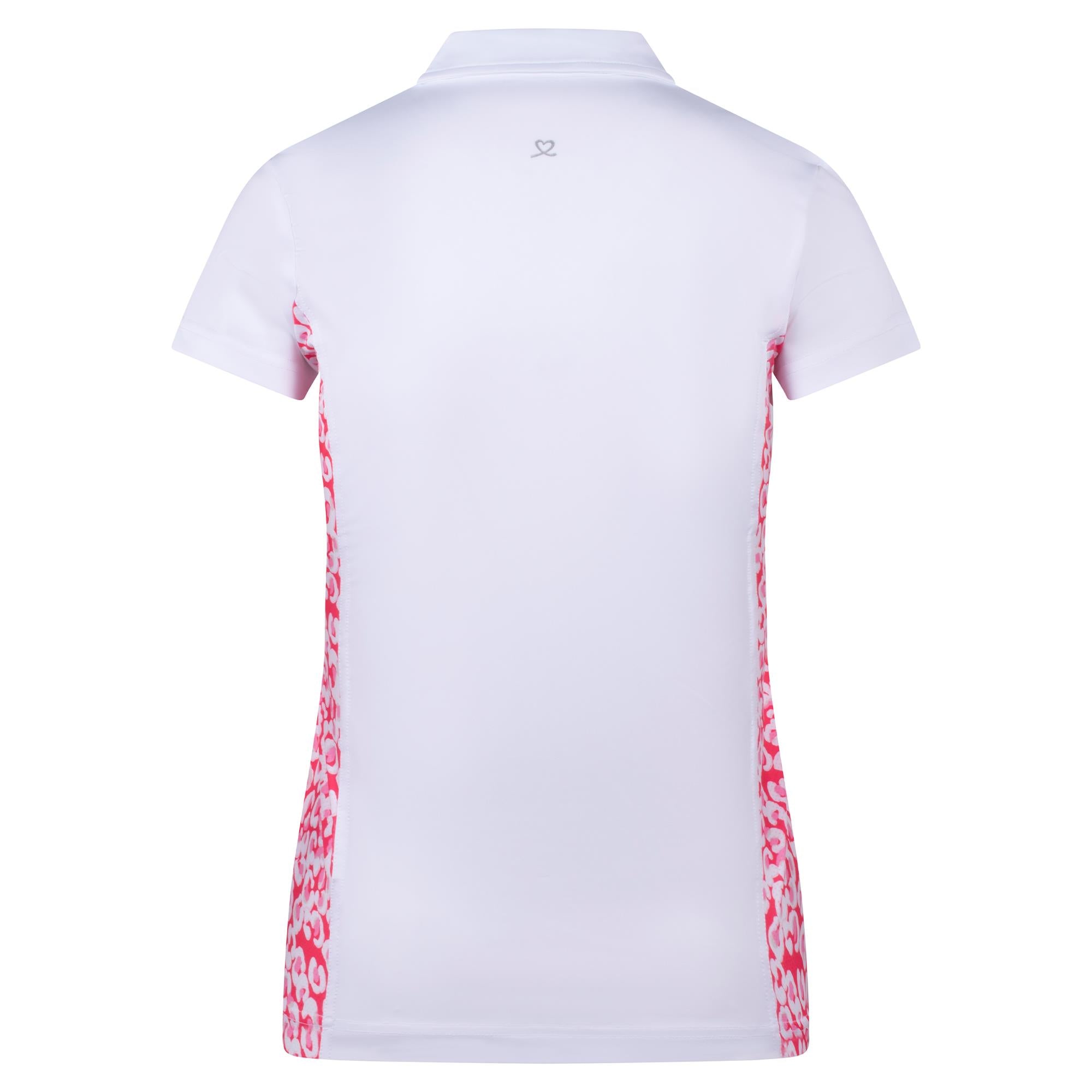 Daily Sports Edge Ladies Golf Polo Shirt Leo Coral White